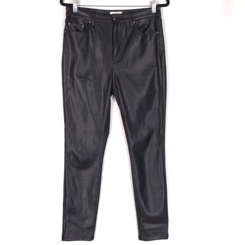 PISTOLA Women’s‎ Faux Leather Black Pants High Rise Skinny P6637SPL-ONX Size 28